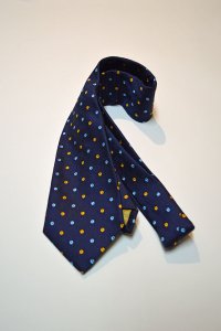 Turnbull&Asser ターンブル＆アッサー ドット ジャガード　ネイビー