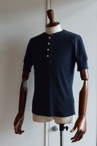 Schiesser Henley Neck Short Sleeve KARL HEINZ Blueblack シーサー ヘンリーネック 半袖 ネイビー