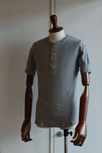 Schiesser Henley Neck Short Sleeve KARL HEINZ Melange grey シーサー ヘンリーネック 半袖 グレー