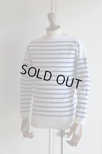 カネル バスクシャツ ミッドシップ ヴィンテージリブ フランス製 Kanell industriel BASQUE SHIRT Midship Made in France BLANC × SKY