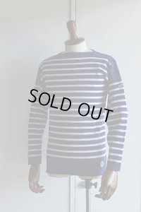 カネル バスクシャツ ミッドシップ ヴィンテージリブ フランス製 Kanell industriel BASQUE SHIRT Midship Made in France INK × BLANC