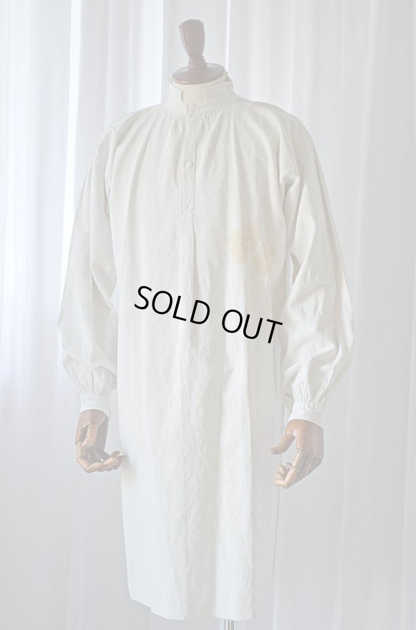 画像1: 1890s フレンチアンティークリネンロングシャツファーマーズシャツAntique French Linen Long Shirts Farmer's  