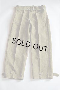 1940s ヴィンテージフレンチアーミー モーターサイクルパンツ M35 リネン Vintage French Army Motorcycle Linen Trousers M35