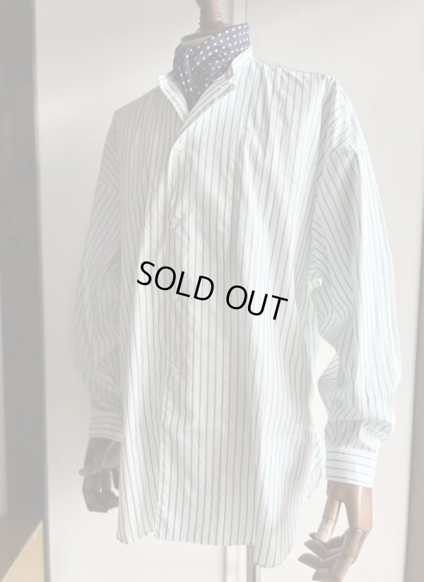 画像1: ハバーサック アシンメトリーバンドカラーシャツ ストライプ Haversack 