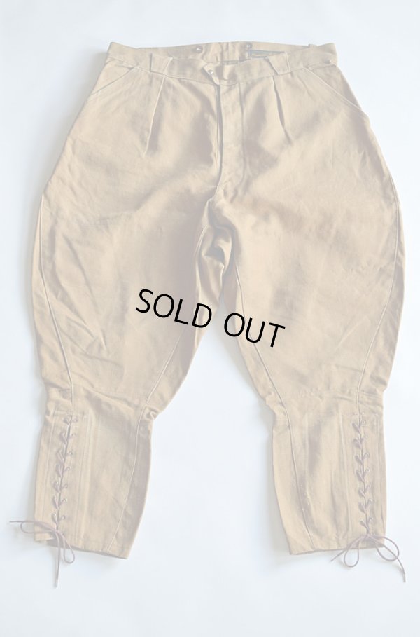 画像1: 1930s〜40s ヴィンテージハンティングジョッパーズ フレンチリネン Vintage Hunting Jodhpurs Trousers French Linen