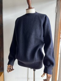 コムアーチ ハンドフレーム クルーネックセーター ダークネイビー Comm.arch. Hand Framed Crew Neck Sweater Comm.arch. Deep Ocean
