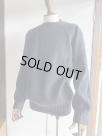 コムアーチ ハンドフレーム クルーネックセーター ダークネイビー Comm.arch. Hand Framed Crew Neck Sweater Comm.arch. Deep Ocean