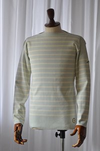 カネル バスクシャツ ミッドシップ ヴィンテージリブ フランス製 Kanell industriel BASQUE SHIRT Midship Made in France VERT D'EAU × VANILLE