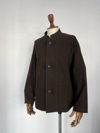 ハバーサック コットンフランネルスタンドカラージャケット チャイナデザイン ブラウン Haversack 