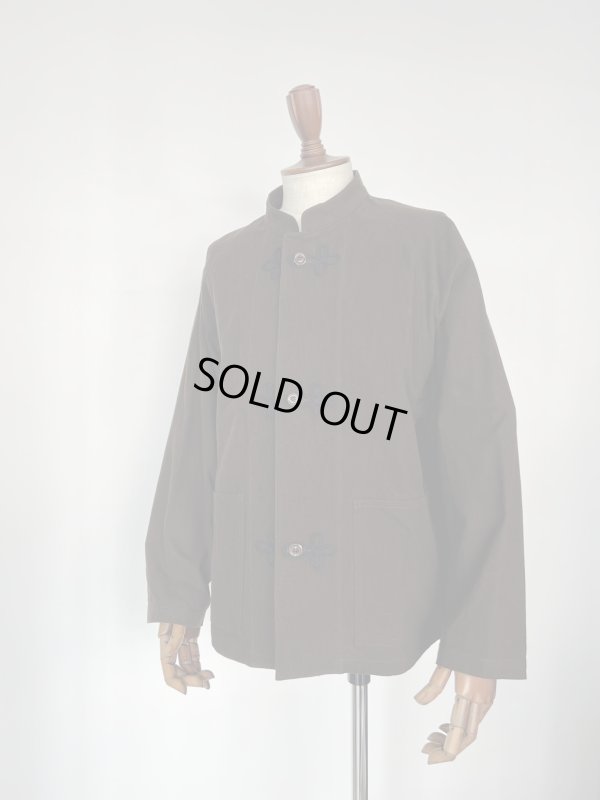 画像1: ハバーサック コットンフランネルスタンドカラージャケット チャイナデザイン ブラウン Haversack 