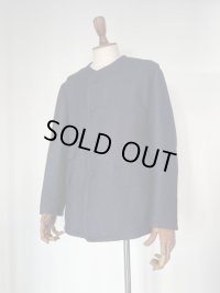 ハバーサック アタイア ノーカラーツイードジャケット ネイビー Haversack Attire Jacket