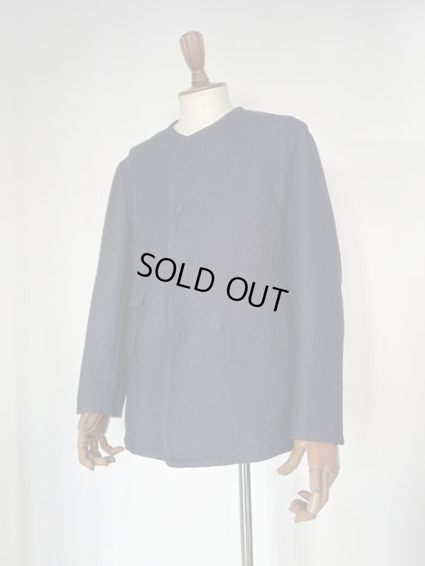 画像1: ハバーサック アタイア ノーカラーツイードジャケット ネイビー Haversack Attire Jacket