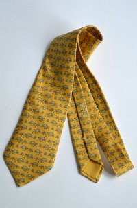 1970'S〜1980'S ヴィンテージエルメス シルクタイ イエローゴールド Vintage Hermes Silk Print Tie