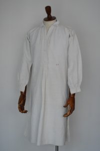1890s〜1900s フレンチアンティークリネンロングシャツファーマーズシャツAntique French Linen Long Shirts Farmer's EF