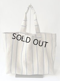 ティエフリー フレール フレンチリネン トートバック ブルー 大 Thieffry Freres 
