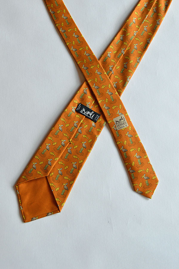 1970'S Vintage Hermes Silk Print Tie ヴィンテージエルメスネクタイ