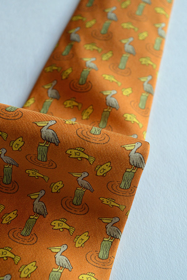 1970'S Vintage Hermes Silk Print Tie ヴィンテージエルメスネクタイ ...