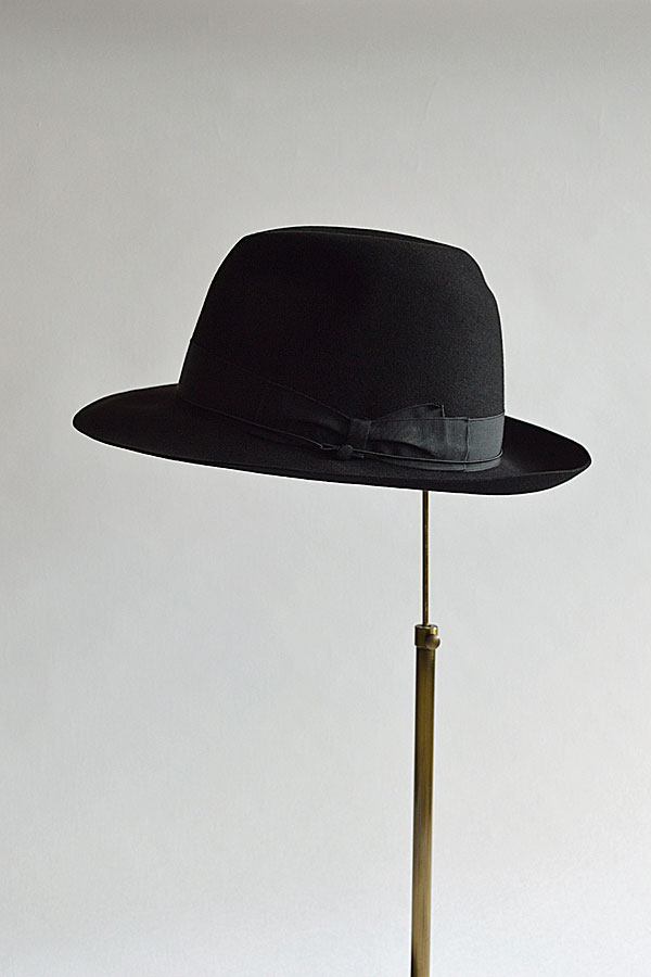 デッドストック ヴィンテージボルサリーノ ビーバーフェルトハット 黒 ブルックスブラザーズ社特注品 Deadstock Vintage  Borsalino Beaver Felt Hat Exclusively Made For Brooks Brothers