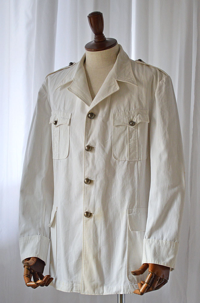 画像1: 1920s〜1930s ヴィンテージフレンチネイビーセレモニージャケット 白 Vintage French Navy Ceremony Jacket Made in France