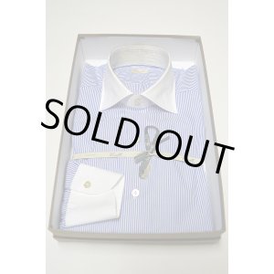 画像: Ciriello チリエッロ ドレスシャツ クレリック ブルーストライプ