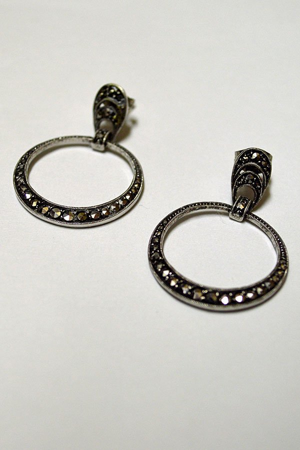 画像1: 1930'S ヴィンテージシルバーピアス マルカジット コスチュームジュエリー Made in England