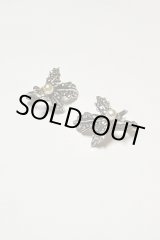 画像: 1930'S ヴィンテージシルバーピアス 天然パールとマルカジット コスチュームジュエリー Made in England  