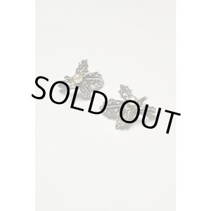 画像: 1930'S ヴィンテージシルバーピアス 天然パールとマルカジット コスチュームジュエリー Made in England  