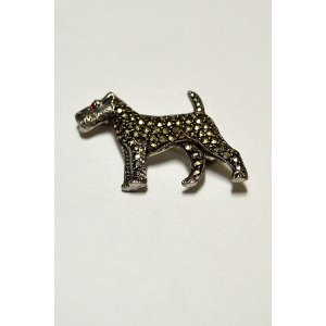 画像: 1930'S ヴィンテージシルバーマルカジットドックブローチ コスチュームジュエリー Made in England 