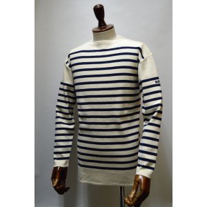 画像: FILEUSE D'ARVOR BASQUE SHIRT Brest Made in France フィールズダルボー バスクシャツ ブレスト ヴィンテージリブ ECRU×MARINE