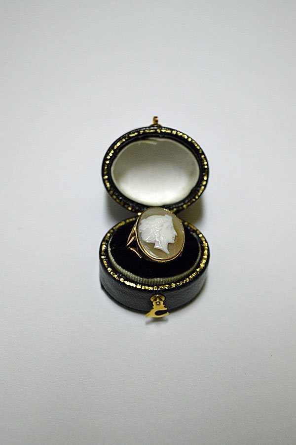 画像1: 1900's Victorian antique cameo rings 9ct アンティークカメオリング