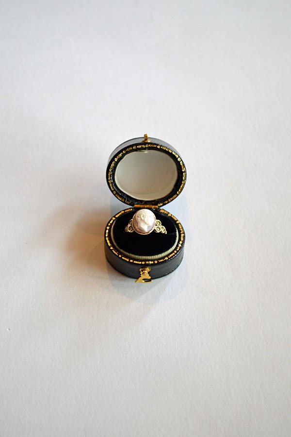 1900'S Victorian Cameo Pearls Ring 18ct アンティークカメオ リング