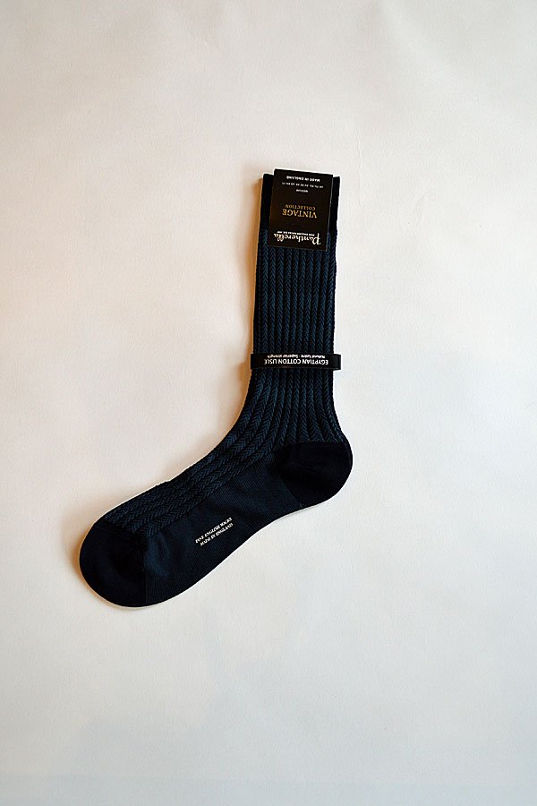 画像1: Pantherella クラシックリブソックス ネイビーブルー