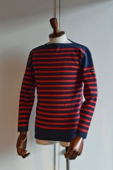 画像: FILEUSE D'ARVOR BASQUE SHIRT Brest Made in France フィールズダルボー バスクシャツ ブレスト ヴィンテージリブ MARINE × ROUGE