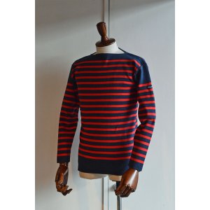 画像: FILEUSE D'ARVOR BASQUE SHIRT Brest Made in France フィールズダルボー バスクシャツ ブレスト ヴィンテージリブ MARINE × ROUGE
