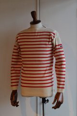 画像: FILEUSE D'ARVOR BASQUE SHIRT Brest Made in France フィールズダルボー バスクシャツ ブレスト ヴィンテージリブ ECRU × ROUGE 