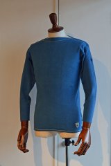 画像:  FILEUSE D'ARVOR BASQUE SHIRT Brest Made in France フィールズダルボー バスクシャツ ブレスト ヴィンテージリブ PASTEL BLUE