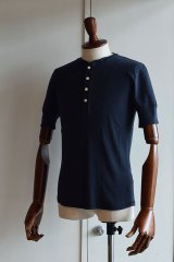 画像: Schiesser Henley Neck Short Sleeve KARL HEINZ Blueblack シーサー ヘンリーネック 半袖 ネイビー