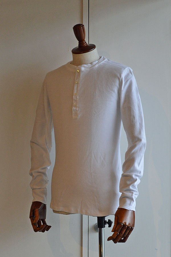 画像1: Schiesser Henley Neck Long Sleeve KARL HEINZ White シーサー