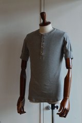 画像: Schiesser Henley Neck Short Sleeve KARL HEINZ Melange grey シーサー ヘンリーネック 半袖 グレー