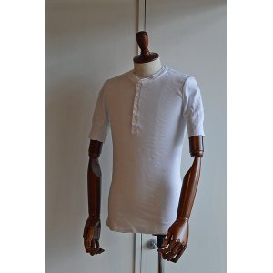 画像: Schiesser Henley Neck Short Sleeve KARL HEINZ White シーサー ヘンリーネック 半袖 白 