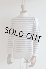 画像: カネル バスクシャツ ミッドシップ ヴィンテージリブ フランス製 Kanell industriel BASQUE SHIRT Midship Made in France BLANC × BIS