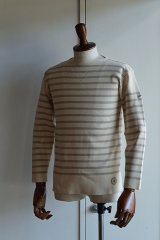 画像: カネル バスクシャツ ミッドシップ ヴィンテージリブ フランス製 Kanell industriel BASQUE SHIRT Midship Made in France ECRU × SABBIA