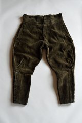 画像: 1900s〜10s アンティークハンティングジョッパーズ 太畝コーデュロイ Antique Hunting Jodhpurs Trousers French Heavy Corduroy Made in France