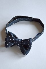 画像: オリジナルシルクボウタイ ネイビードット フランス製 Original Bowtie Made in France Navy Dot