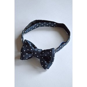 画像: オリジナルシルクボウタイ ネイビードット フランス製 Original Bowtie Made in France Navy Dot