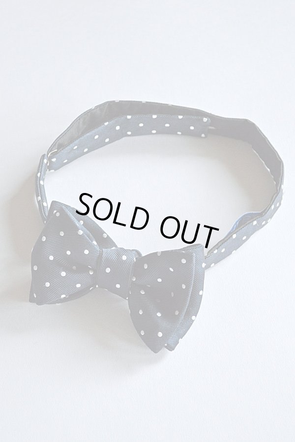画像1: オリジナルシルクボウタイ ネイビードット フランス製 Original Bowtie Made in France Navy Dot