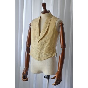 画像: 1850s アンティークディナーウエストコート 刺繍 ビスポークオーダー品  Antique Dinner Waistcoat Handmade Made in France Bespokeorder