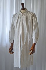 画像: 1890s〜1900s フレンチアンティークリネンロングシャツファーマーズシャツAntique French Linen Long Shirts Farmer's  