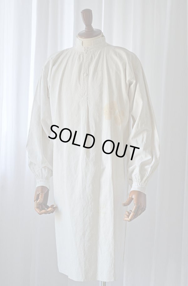 画像1: 1890s フレンチアンティークリネンロングシャツファーマーズシャツAntique French Linen Long Shirts Farmer's  