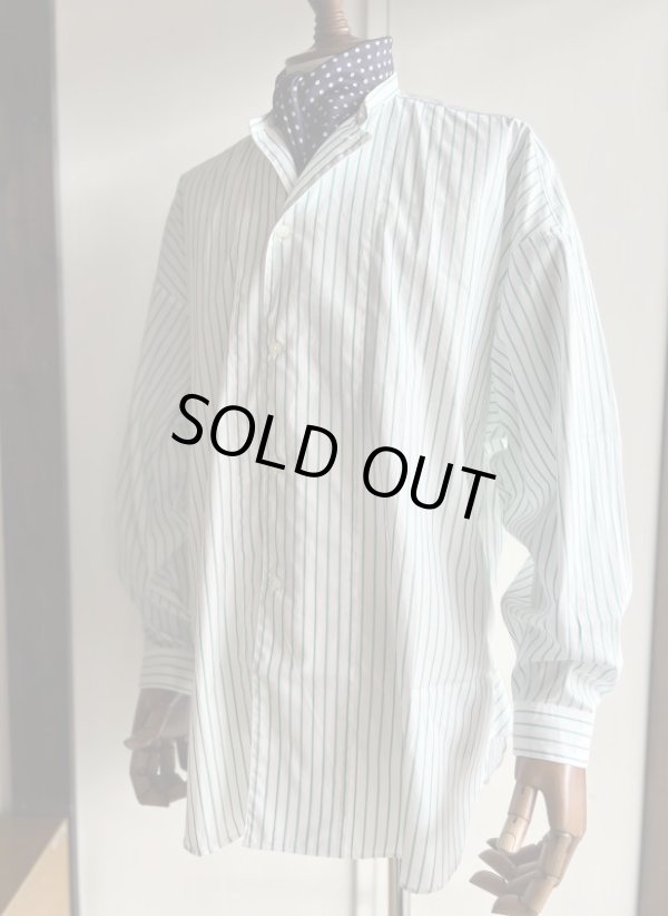 画像1: ハバーサック アシンメトリーバンドカラーシャツ ストライプ Haversack 